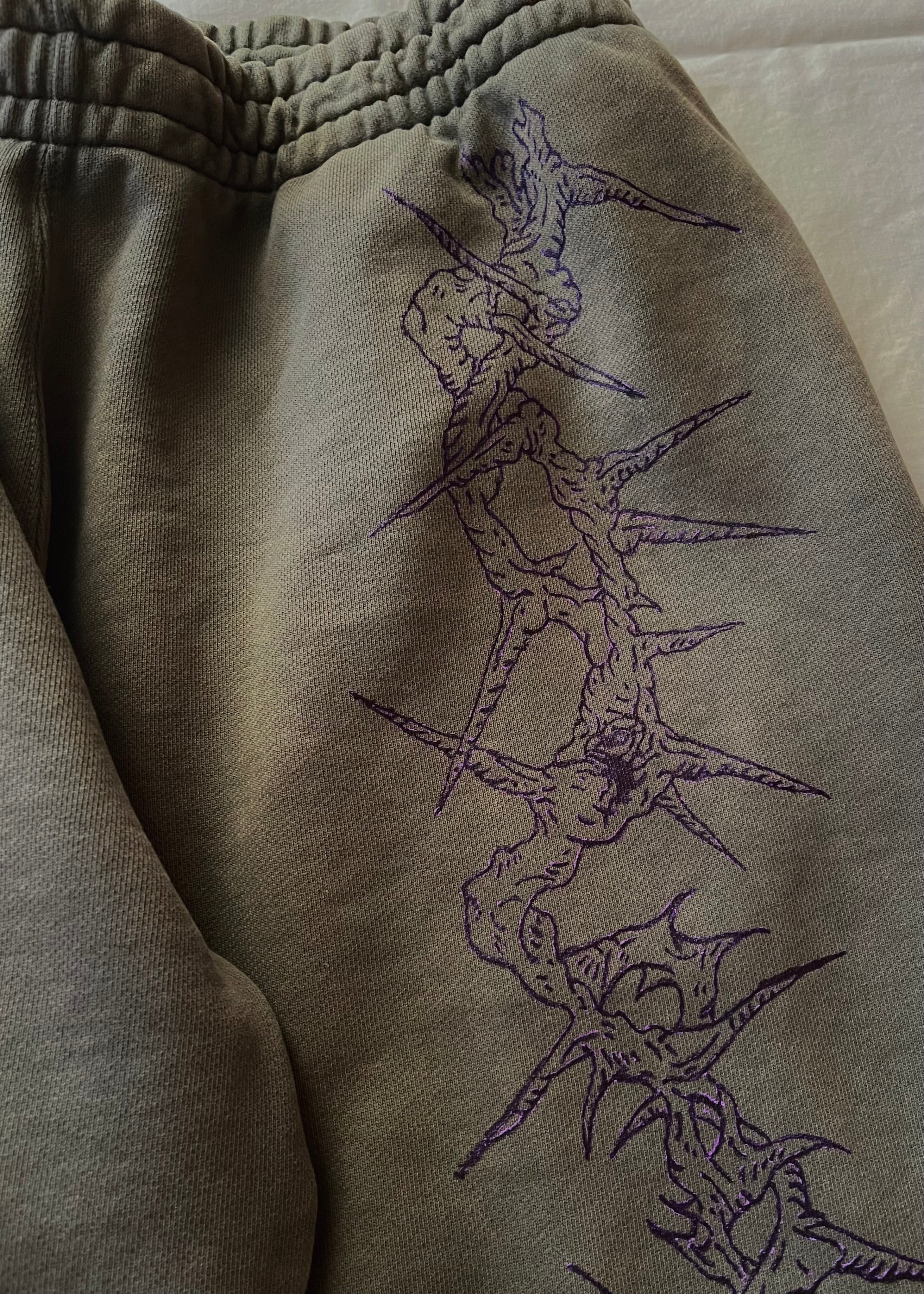 "Forget Me Not" - Relaxed Sweatpants - Vintage Forest