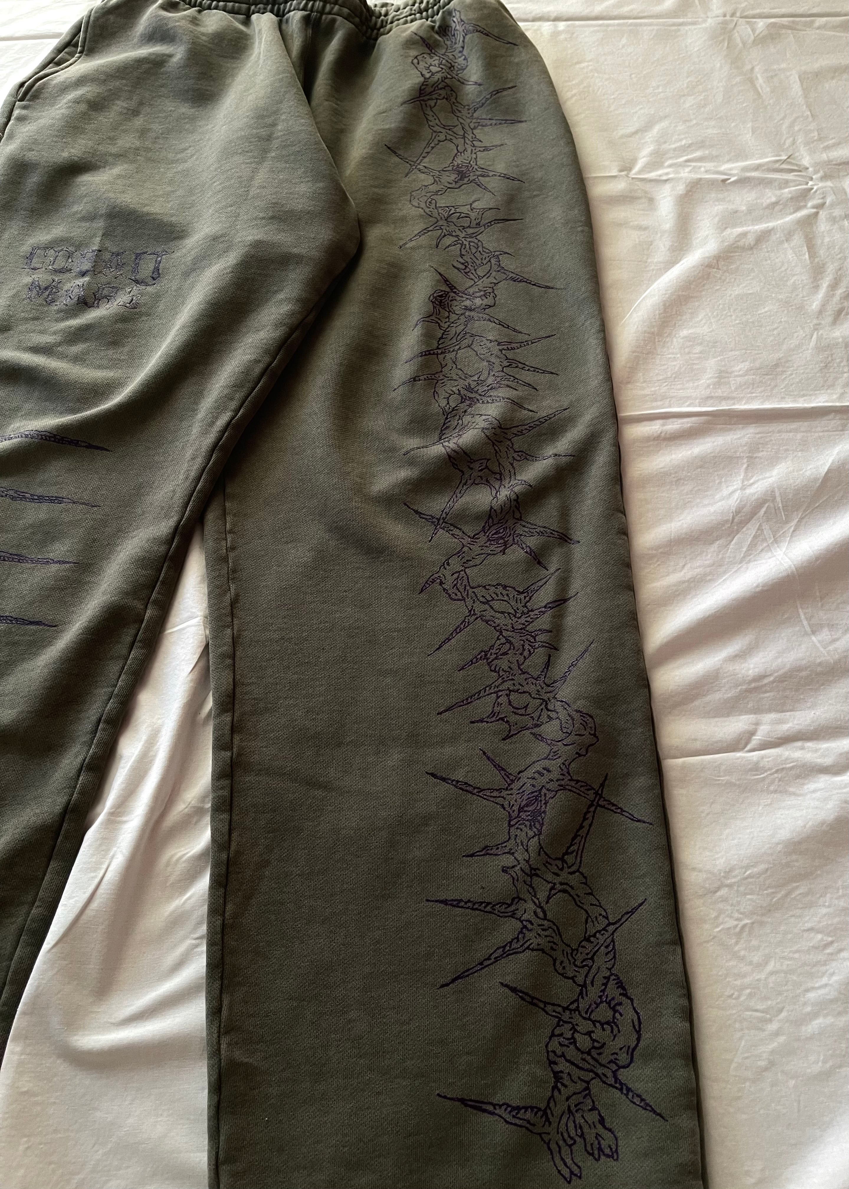 "Forget Me Not" - Relaxed Sweatpants - Vintage Forest