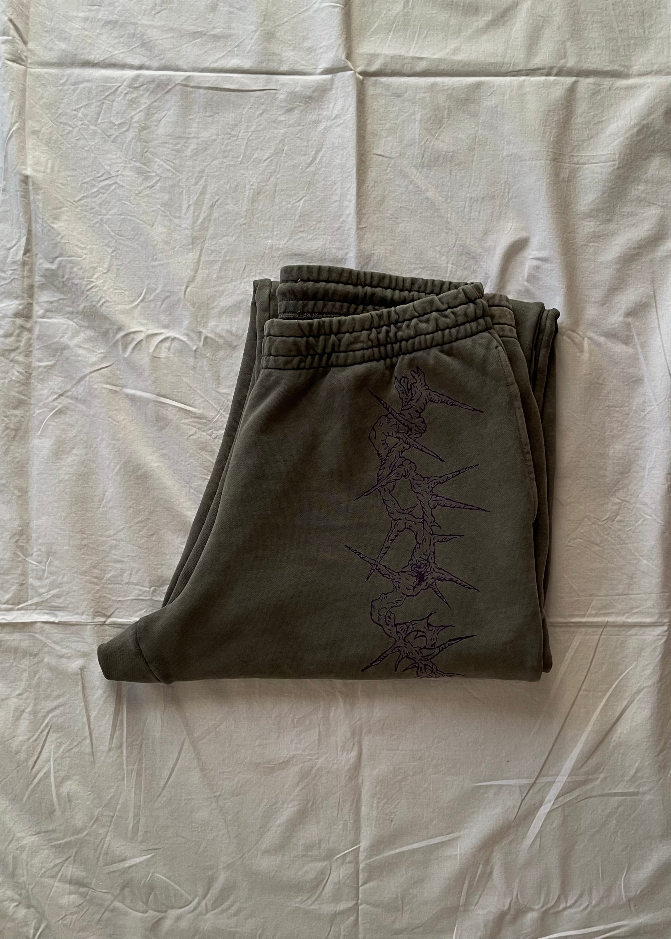 "Forget Me Not" - Relaxed Sweatpants - Vintage Forest