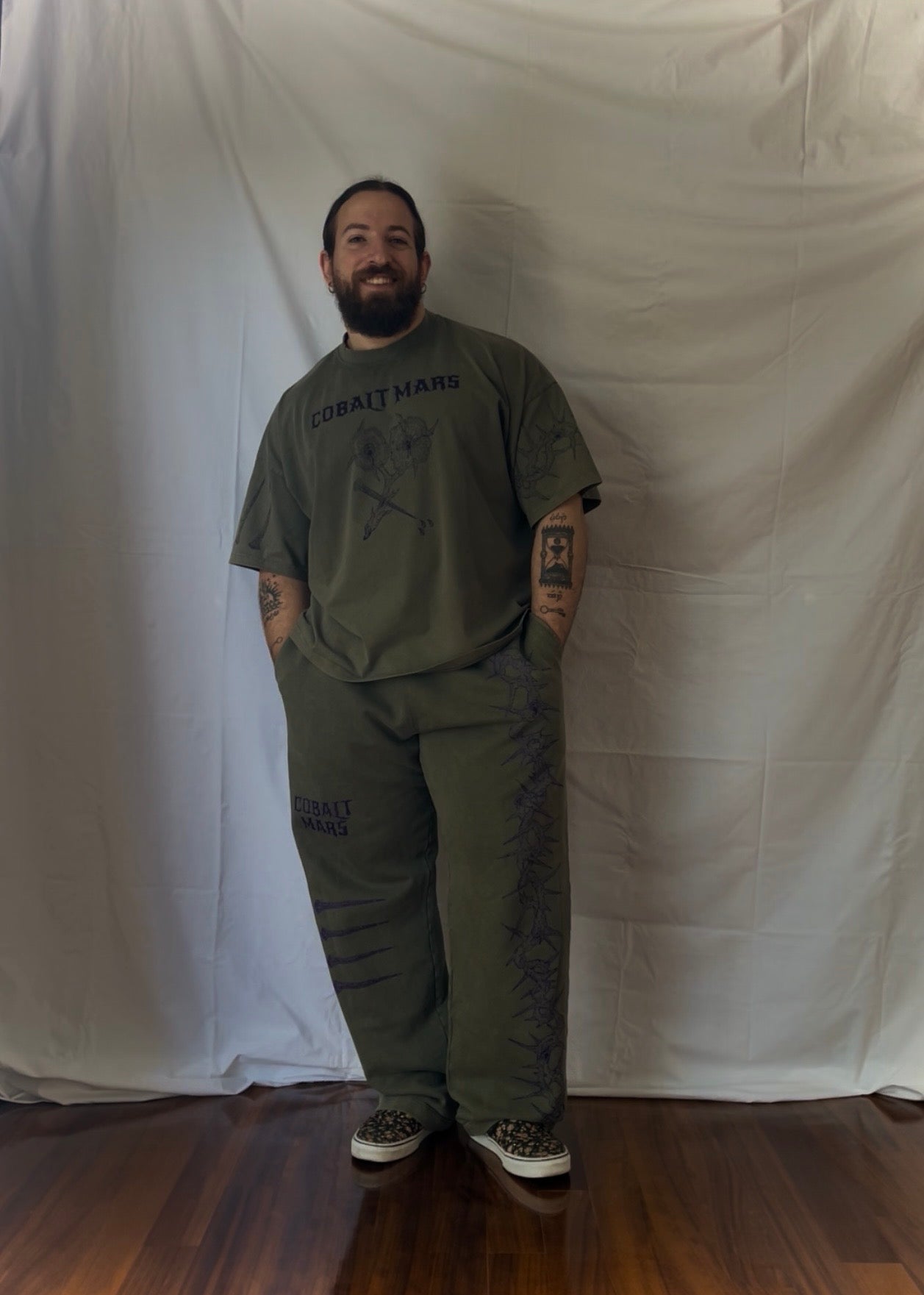 "Forget Me Not" - Relaxed Sweatpants - Vintage Forest