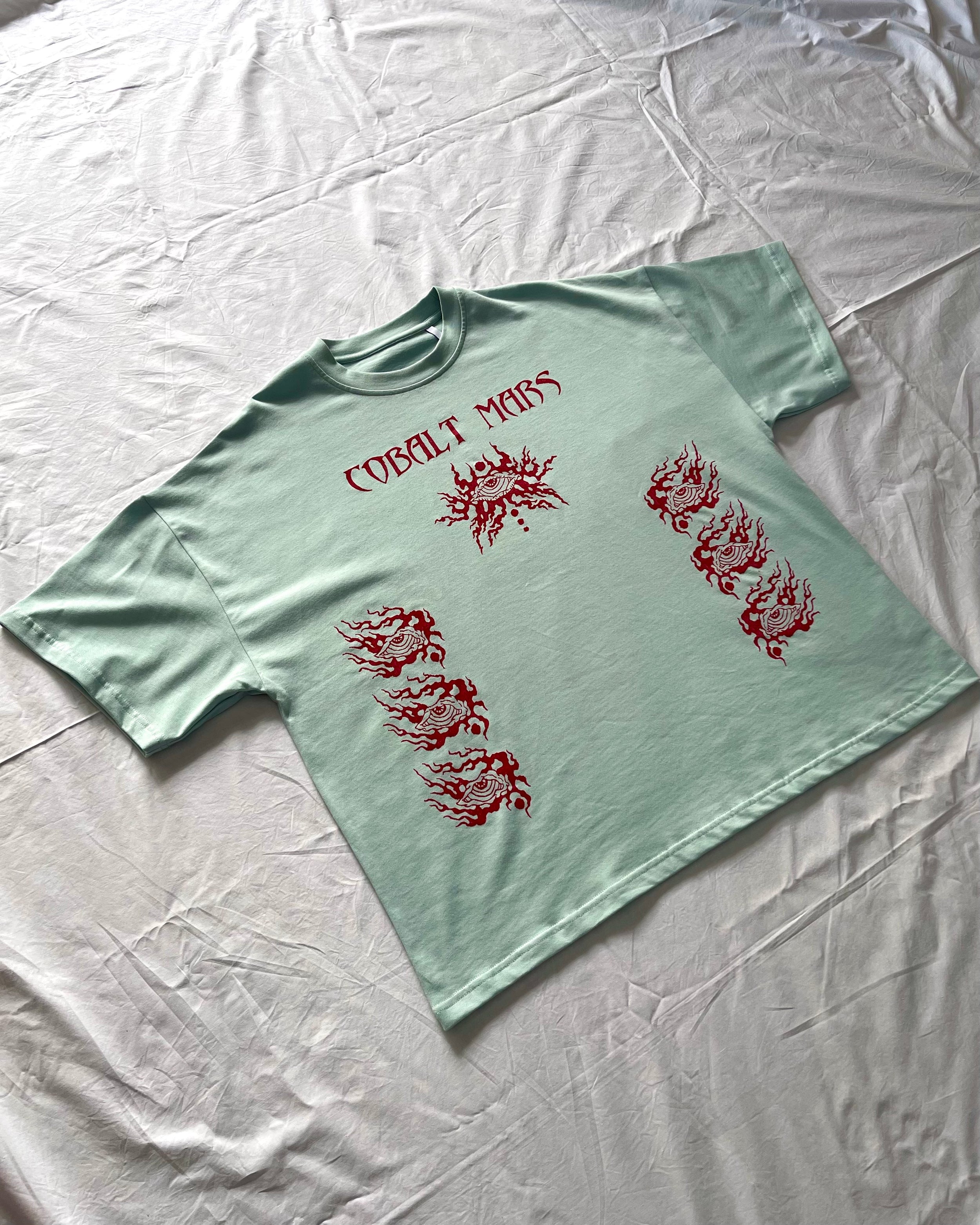 "ASCENSION" - Oversized Boxy Tee - Cold Blue