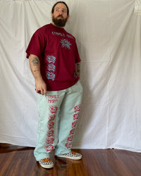 "ASCENSION" - Oversized Long Tee - Dark Red