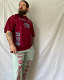 "ASCENSION" - Oversized Long Tee - Dark Red