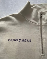 "MEMENTO MORI" - Boxy 1/4-Zip Sweater - Bone White