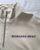 "MEMENTO MORI" - Boxy 1/4-Zip Sweater - Bone White