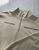 "MEMENTO MORI" - Boxy 1/4-Zip Sweater - Bone White