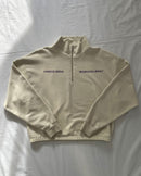 "MEMENTO MORI" - Boxy 1/4-Zip Sweater - Bone White
