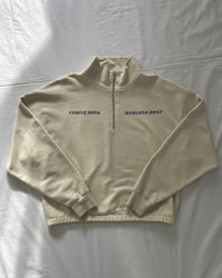 "MEMENTO MORI" - Boxy 1/4-Zip Sweater - Bone White