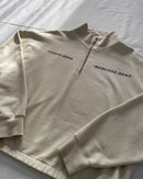 "MEMENTO MORI" - Boxy 1/4-Zip Sweater - Bone White