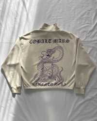 "MEMENTO MORI" - Boxy 1/4-Zip Sweater - Bone White