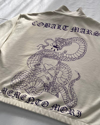"MEMENTO MORI" - Boxy 1/4-Zip Sweater - Bone White