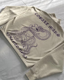 "MEMENTO MORI" - Boxy 1/4-Zip Sweater - Bone White