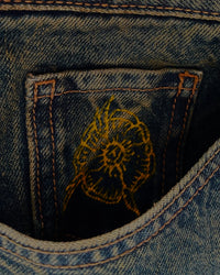"Forget Me Not" - Faded Burn Storm Loose Jeans