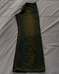 "Forget Me Not" - Faded Burn Storm Loose Jeans