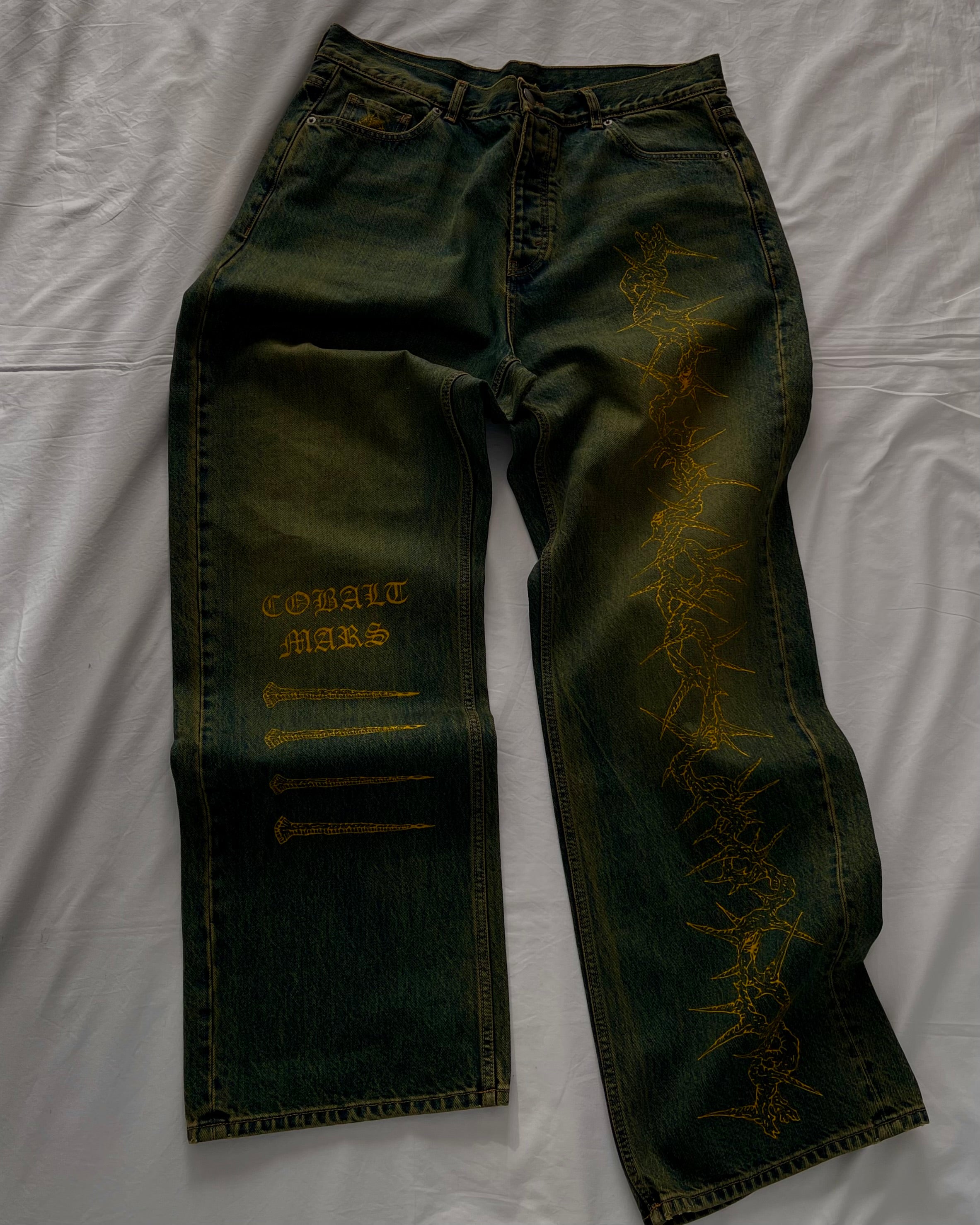 "Forget Me Not" - Faded Burn Storm Loose Jeans