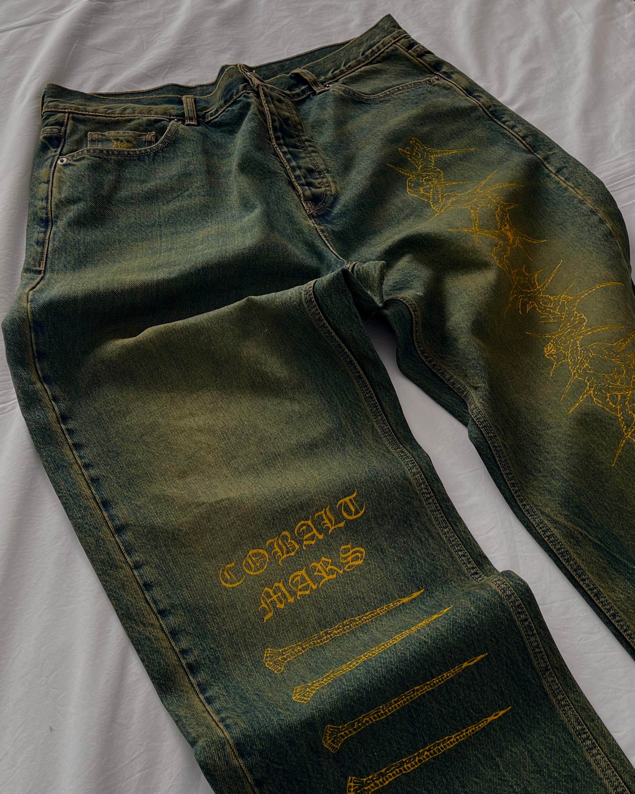 "Forget Me Not" - Faded Burn Storm Loose Jeans