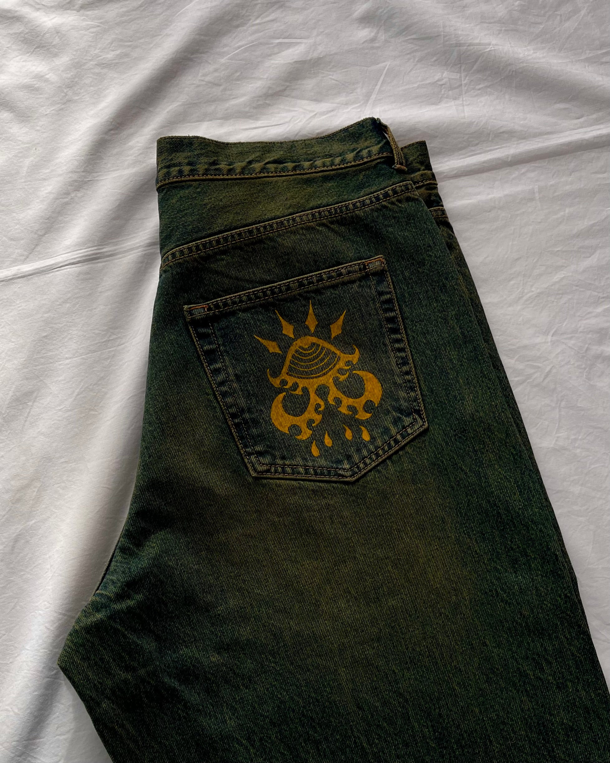 "Forget Me Not" - Faded Burn Storm Loose Jeans