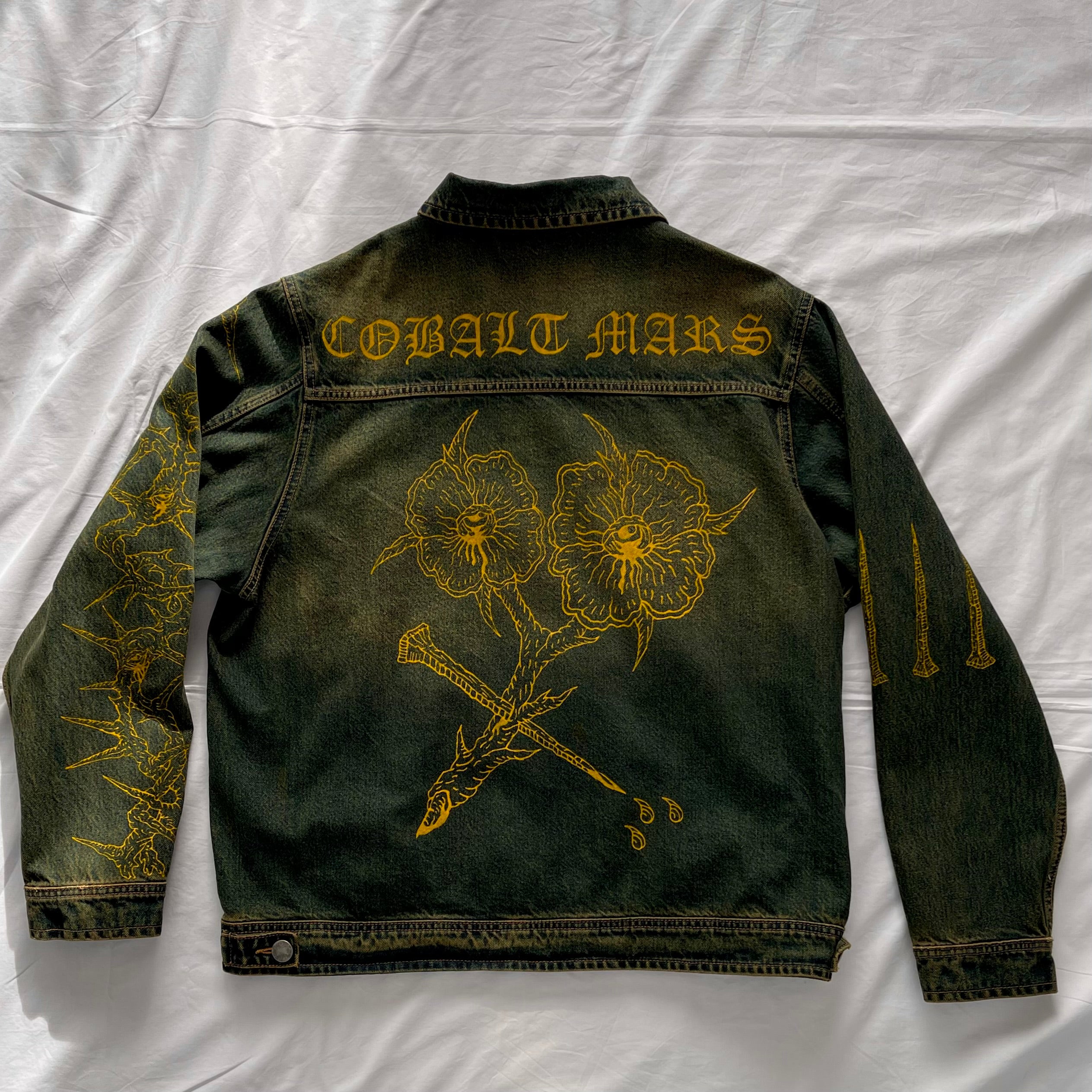 "Forget Me Not" - Faded Burn Storm Relaxed Denim Jacket