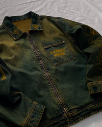 "Forget Me Not" - Faded Burn Storm Relaxed Denim Jacket