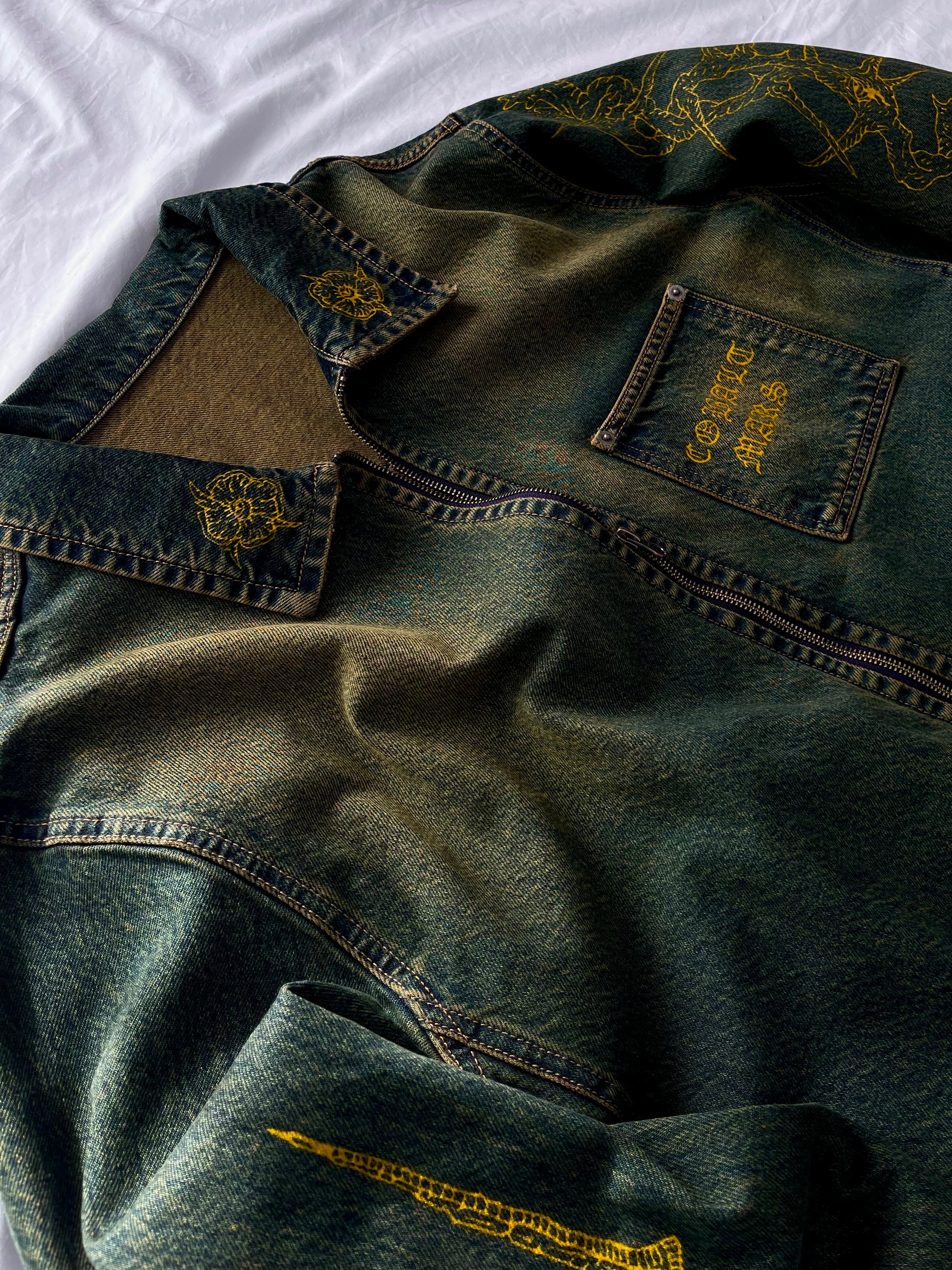 "Forget Me Not" - Faded Burn Storm Relaxed Denim Jacket