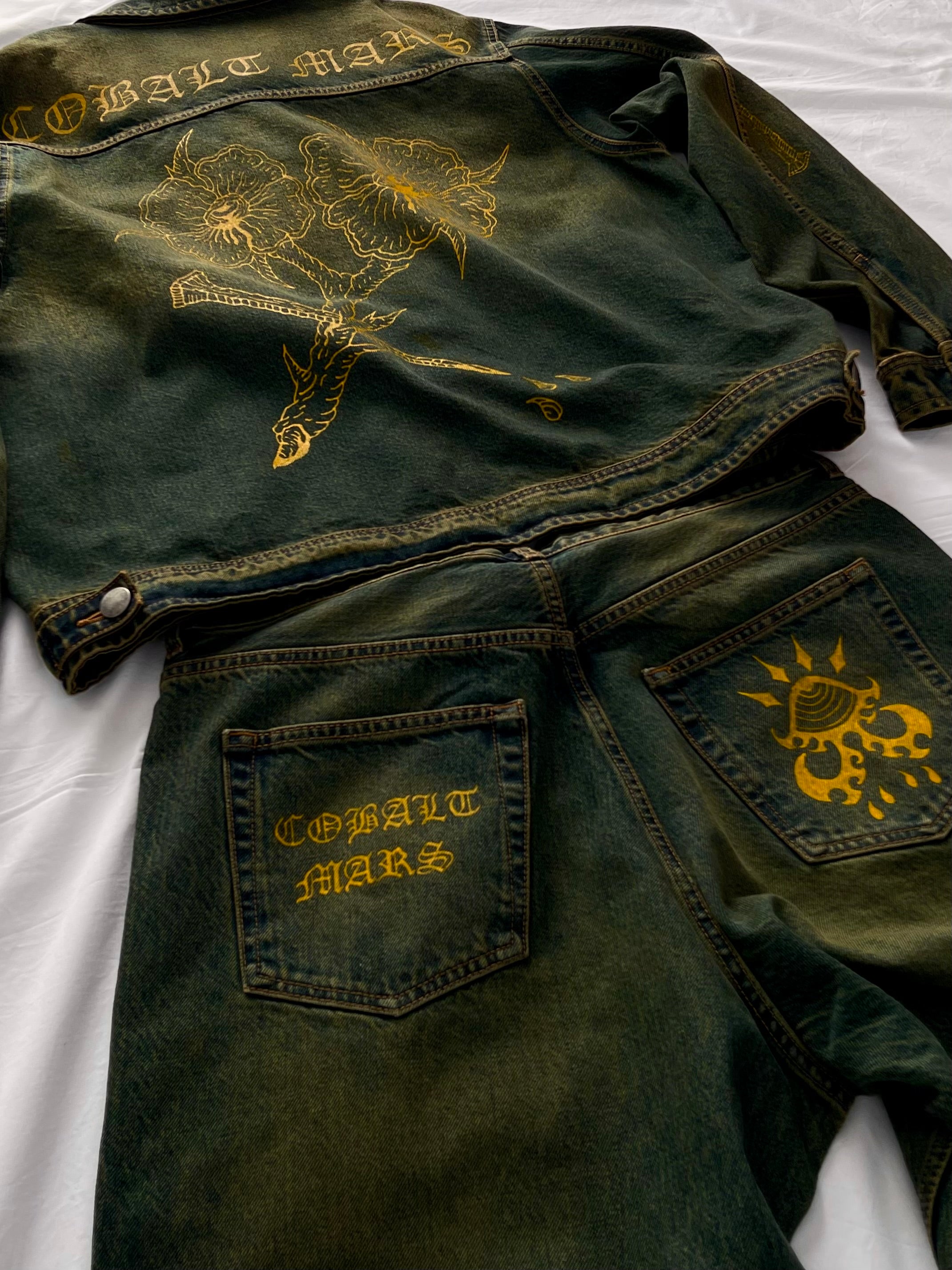 "Forget Me Not" - Faded Burn Storm Loose Jeans