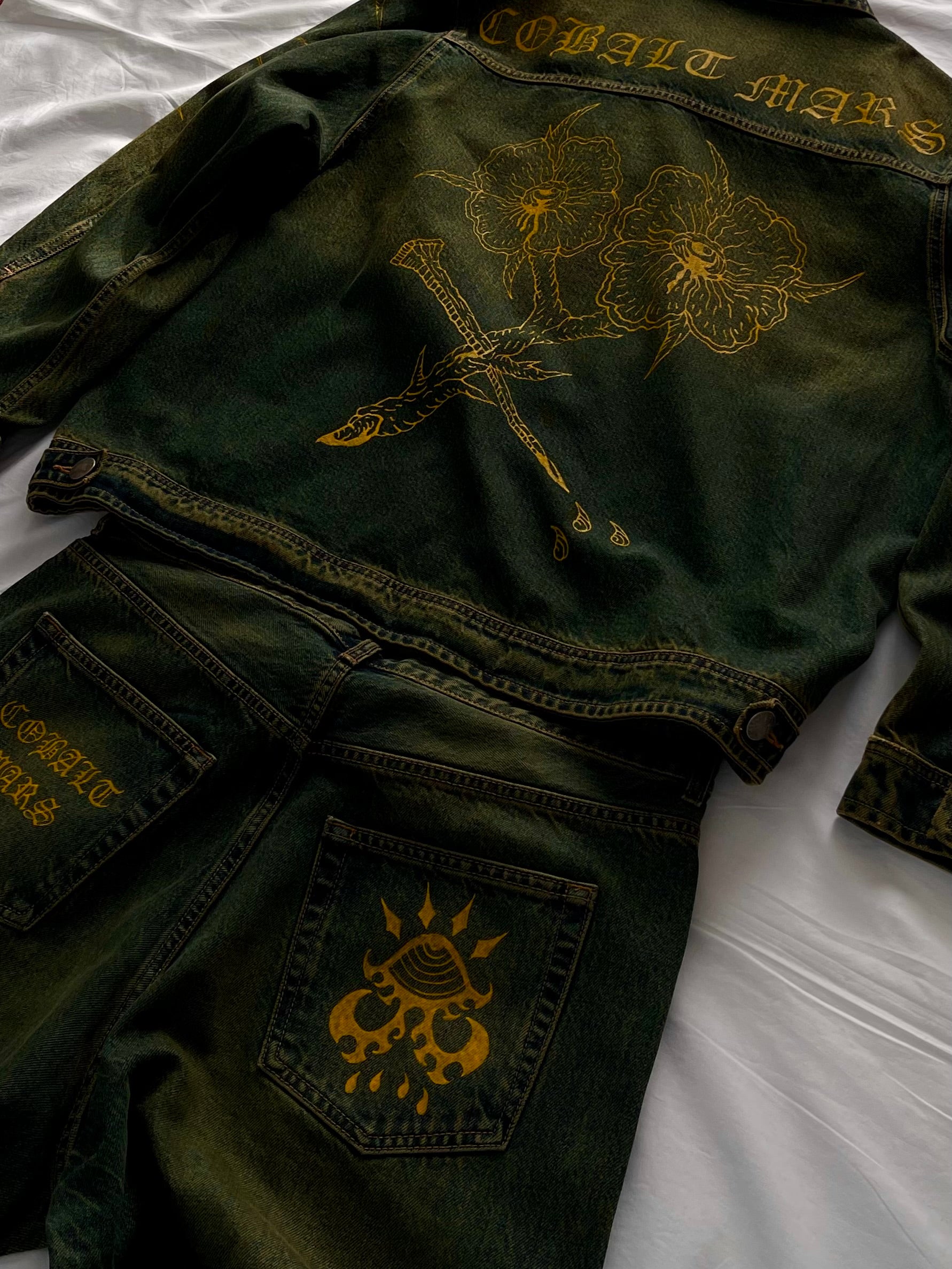 "Forget Me Not" - Faded Burn Storm Relaxed Denim Jacket