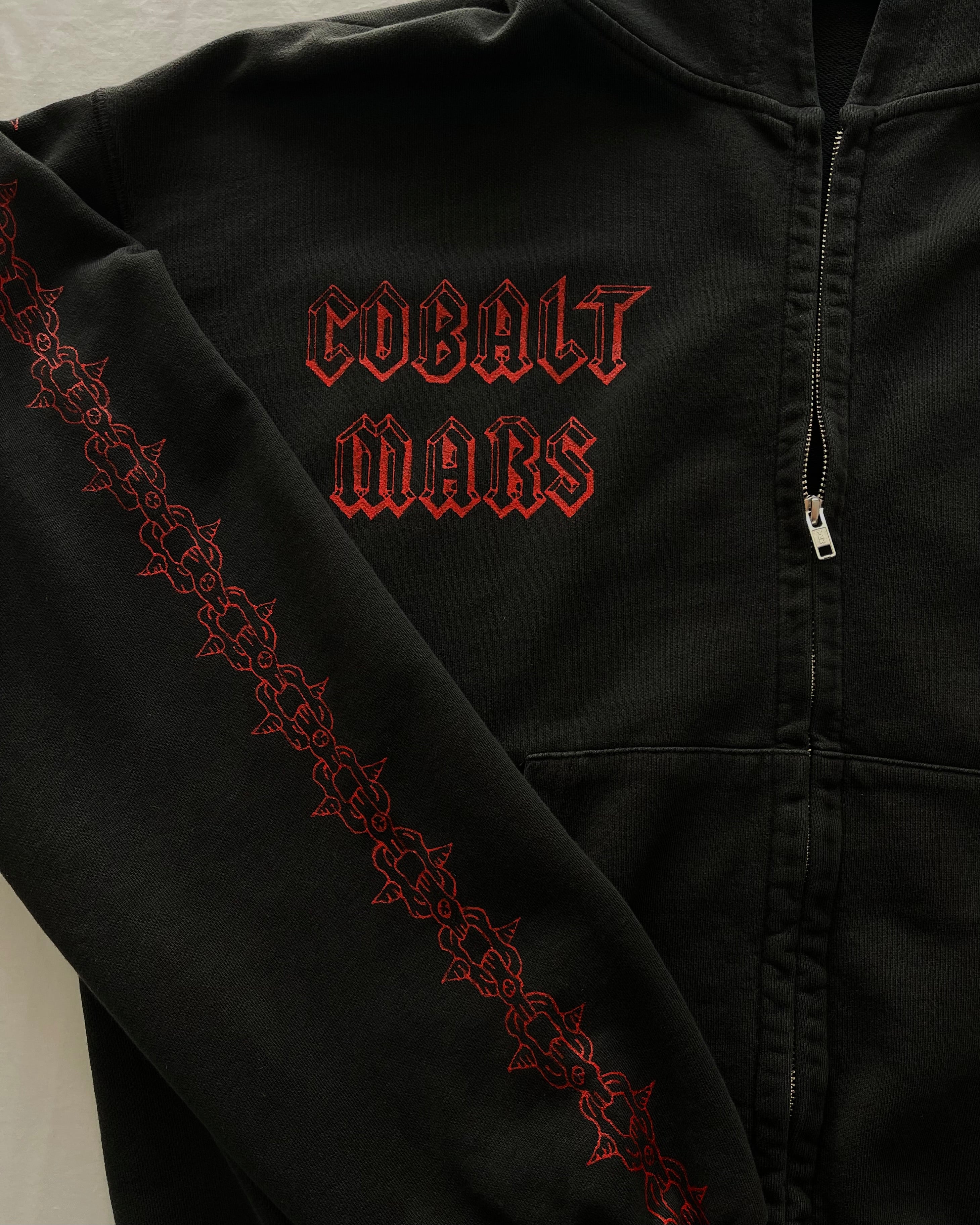 "UNBOUND" - Oversized Zipped Hoodie - Vintage Black