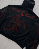 "UNBOUND" - Oversized Zipped Hoodie - Vintage Black