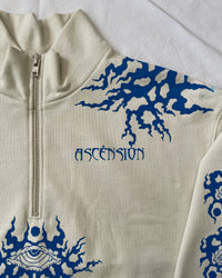 "ASCENSION" - Boxy 1/4-Zip Sweater - Bone White
