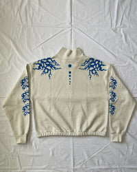 "ASCENSION" - Boxy 1/4-Zip Sweater - Bone White
