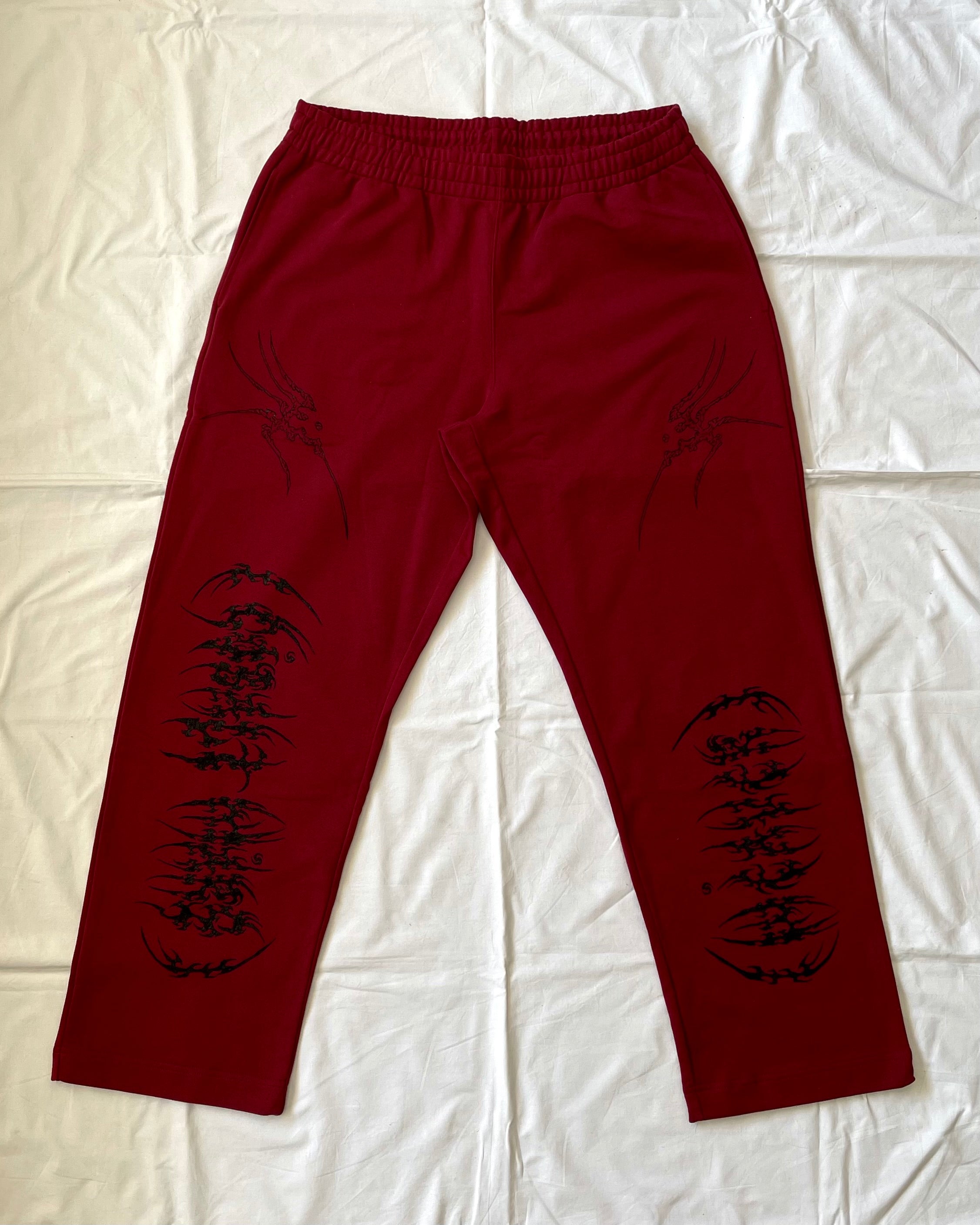 "WEAVER" - Relaxed Sweatpants - Dark Red