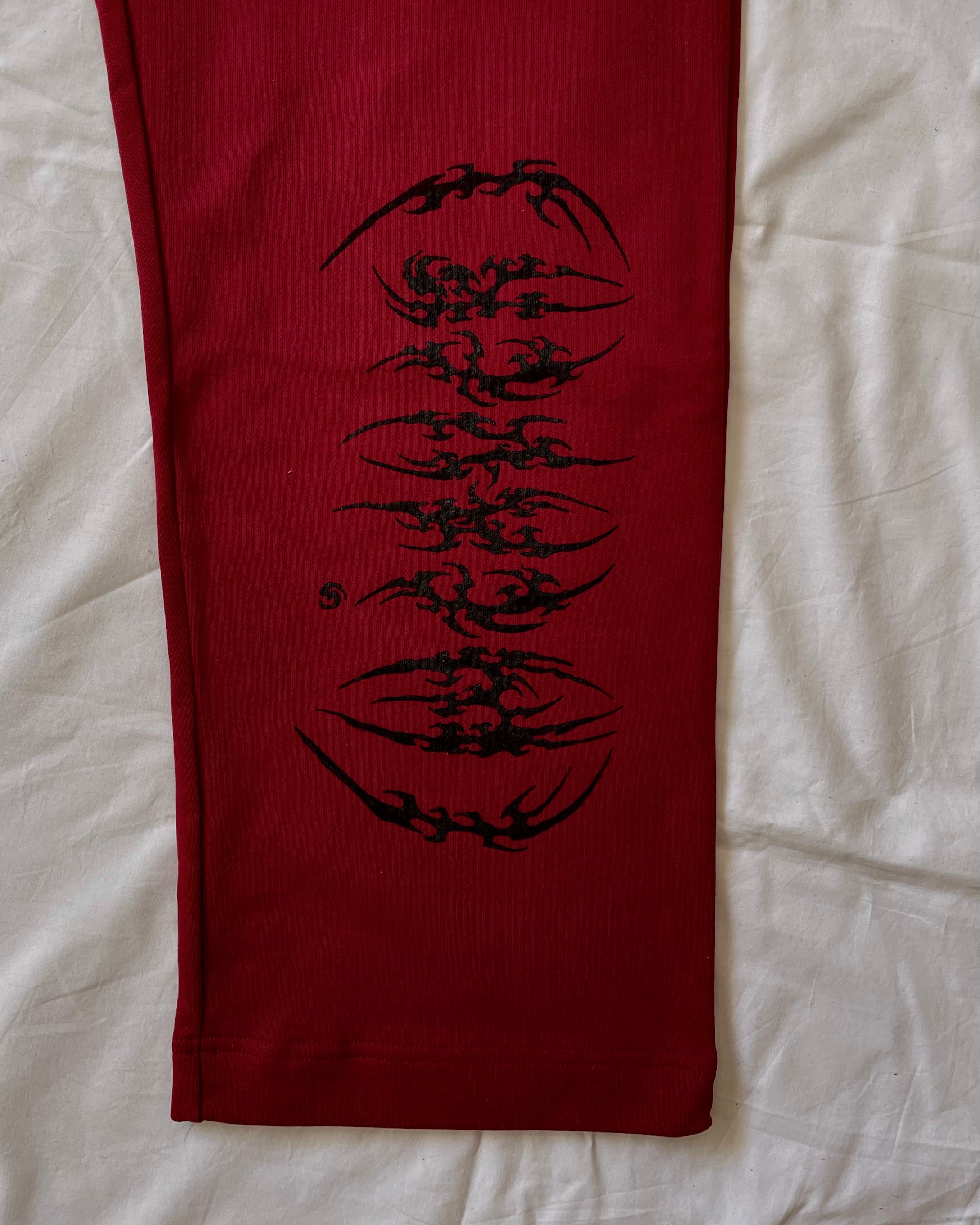 "WEAVER" - Relaxed Sweatpants - Dark Red
