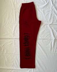 "WEAVER" - Relaxed Sweatpants - Dark Red
