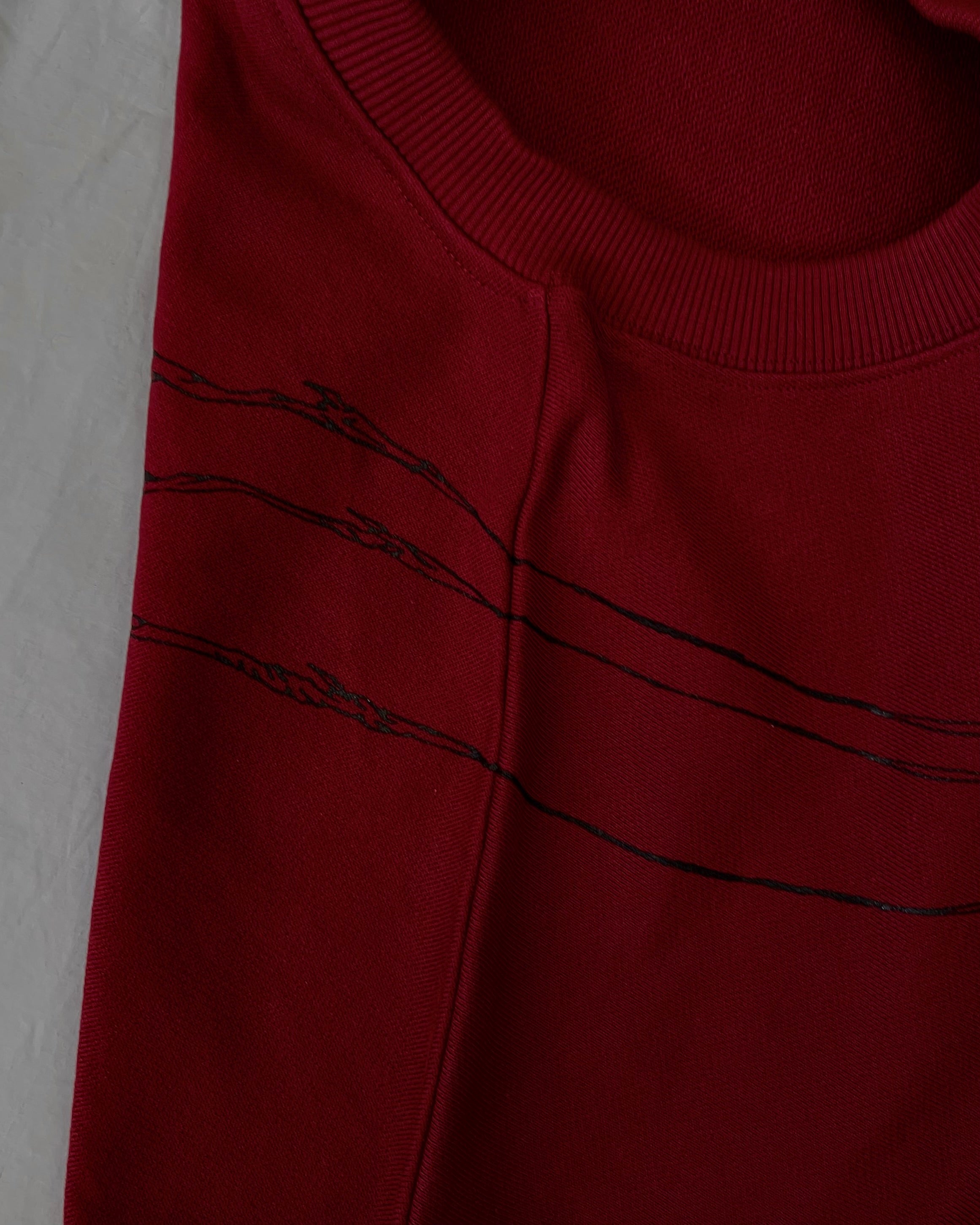 "WEAVER" - Oversized Crewneck - Dark Red