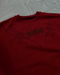 "WEAVER" - Oversized Crewneck - Dark Red