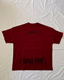 "WEAVER" - Oversized Boxy Tee - Dark Red