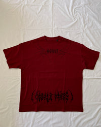 "WEAVER" - Oversized Boxy Tee - Dark Red
