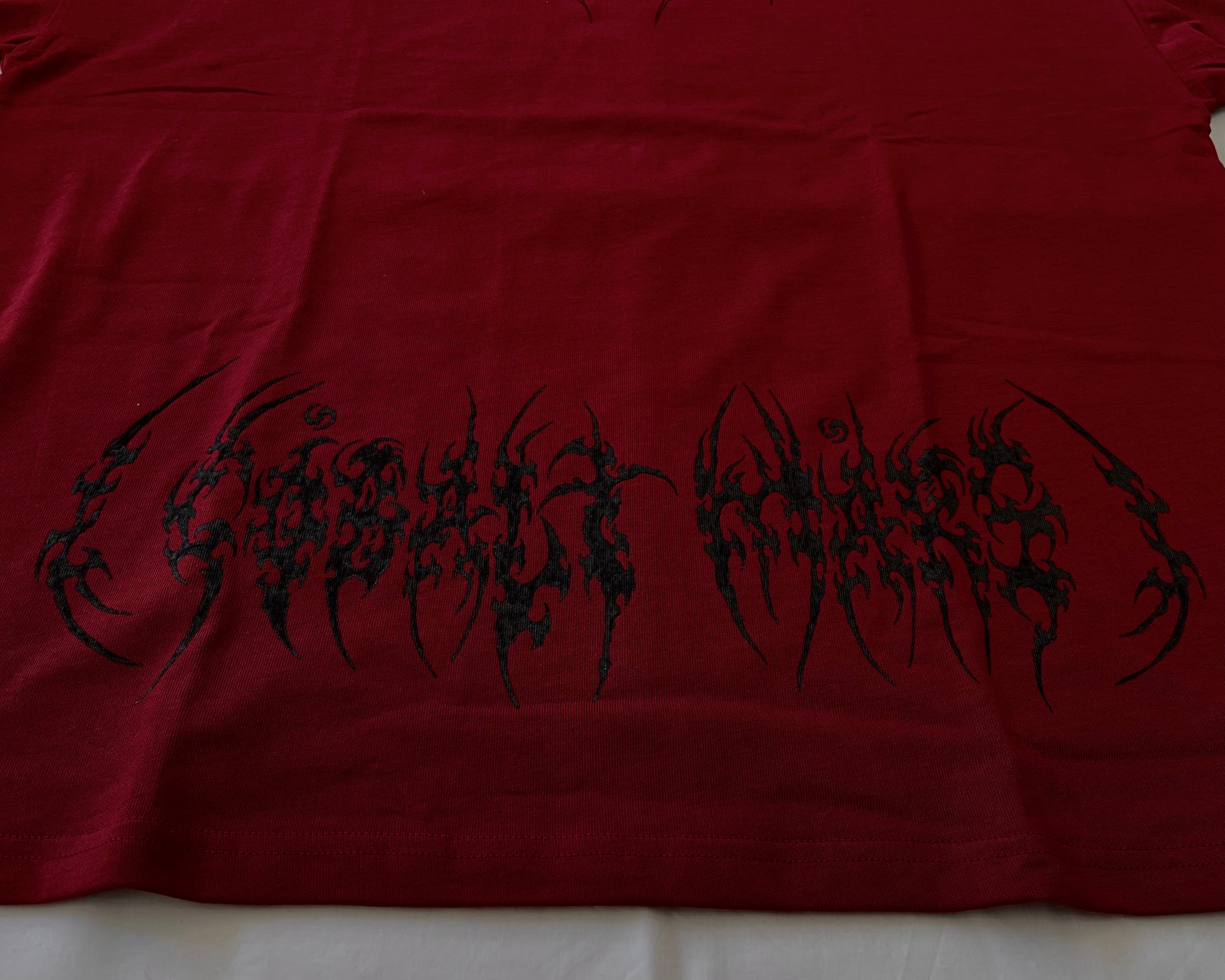 "WEAVER" - Oversized Boxy Tee - Dark Red