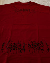 "WEAVER" - Oversized Boxy Tee - Dark Red