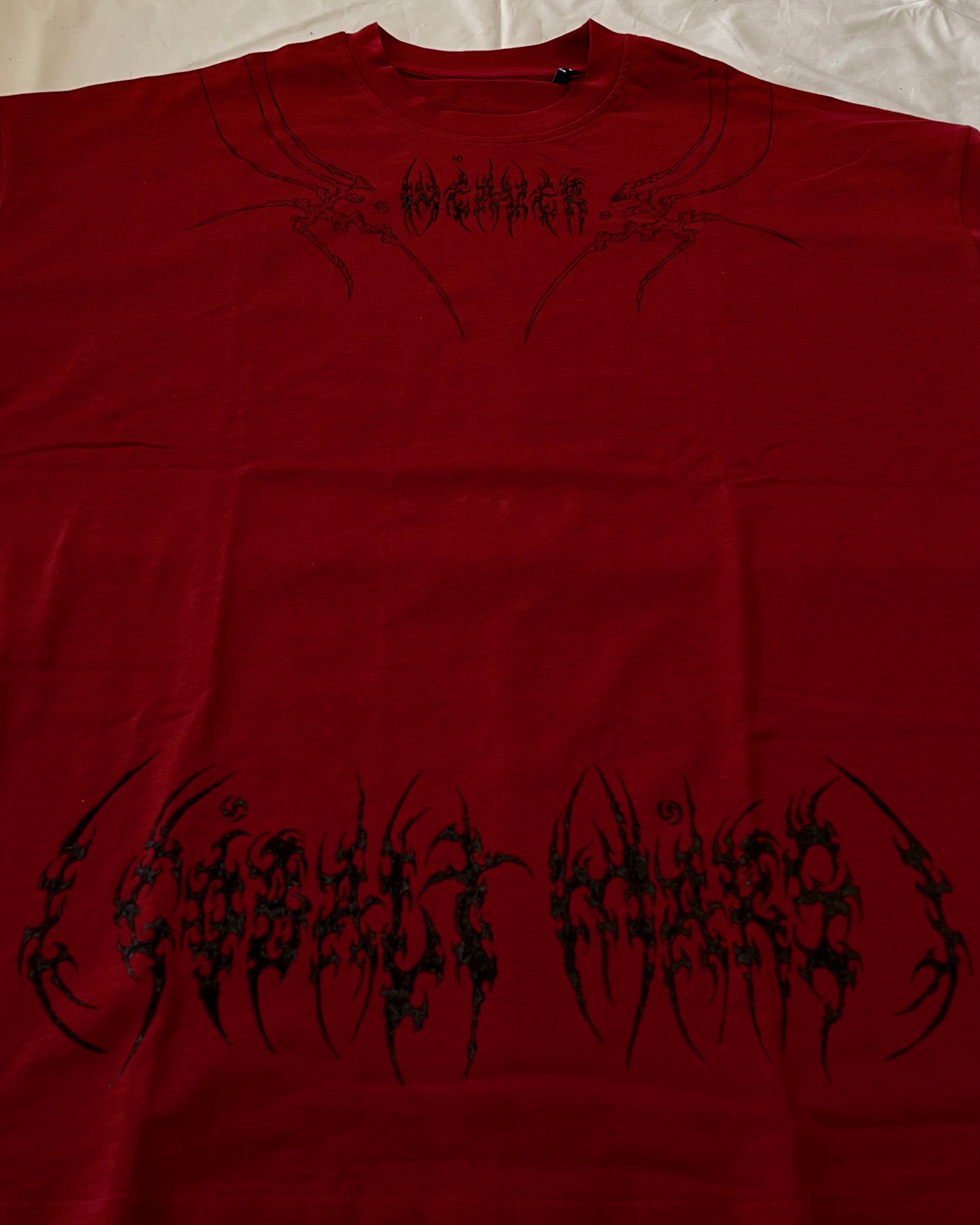"WEAVER" - Oversized Boxy Tee - Dark Red