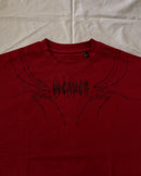 "WEAVER" - Oversized Boxy Tee - Dark Red
