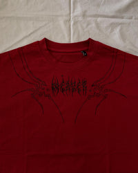 "WEAVER" - Oversized Boxy Tee - Dark Red