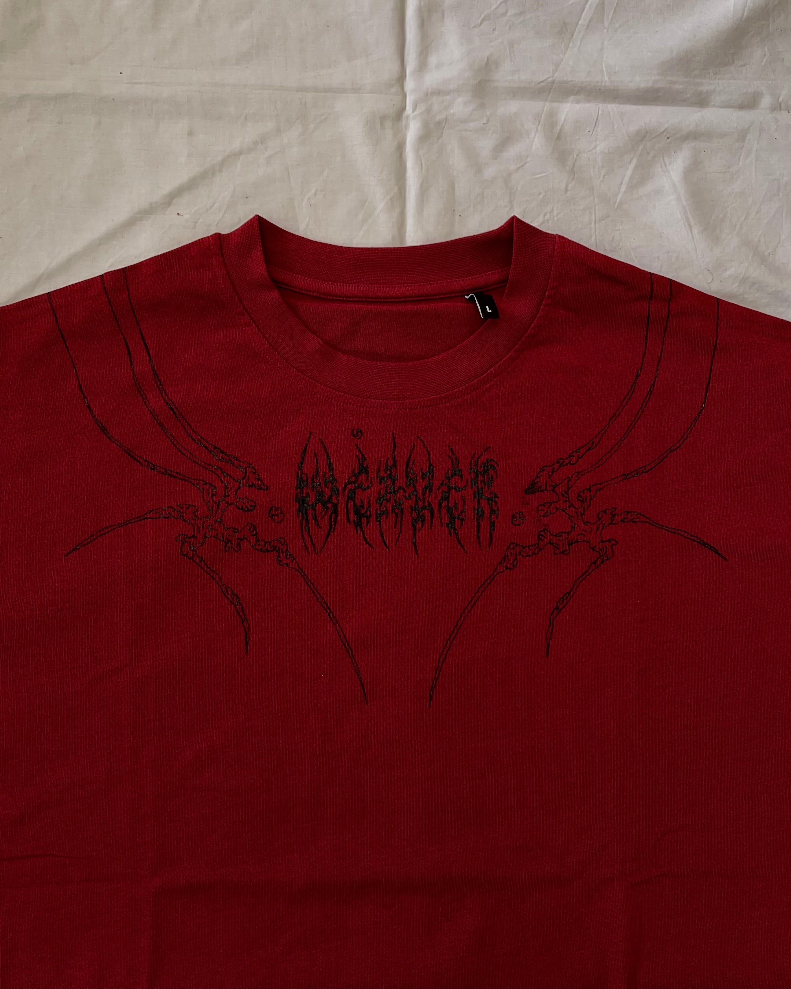 "WEAVER" - Oversized Boxy Tee - Dark Red