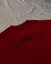 "WEAVER" - Oversized Boxy Tee - Dark Red