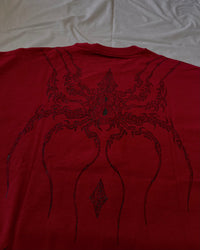 "WEAVER" - Oversized Boxy Tee - Dark Red
