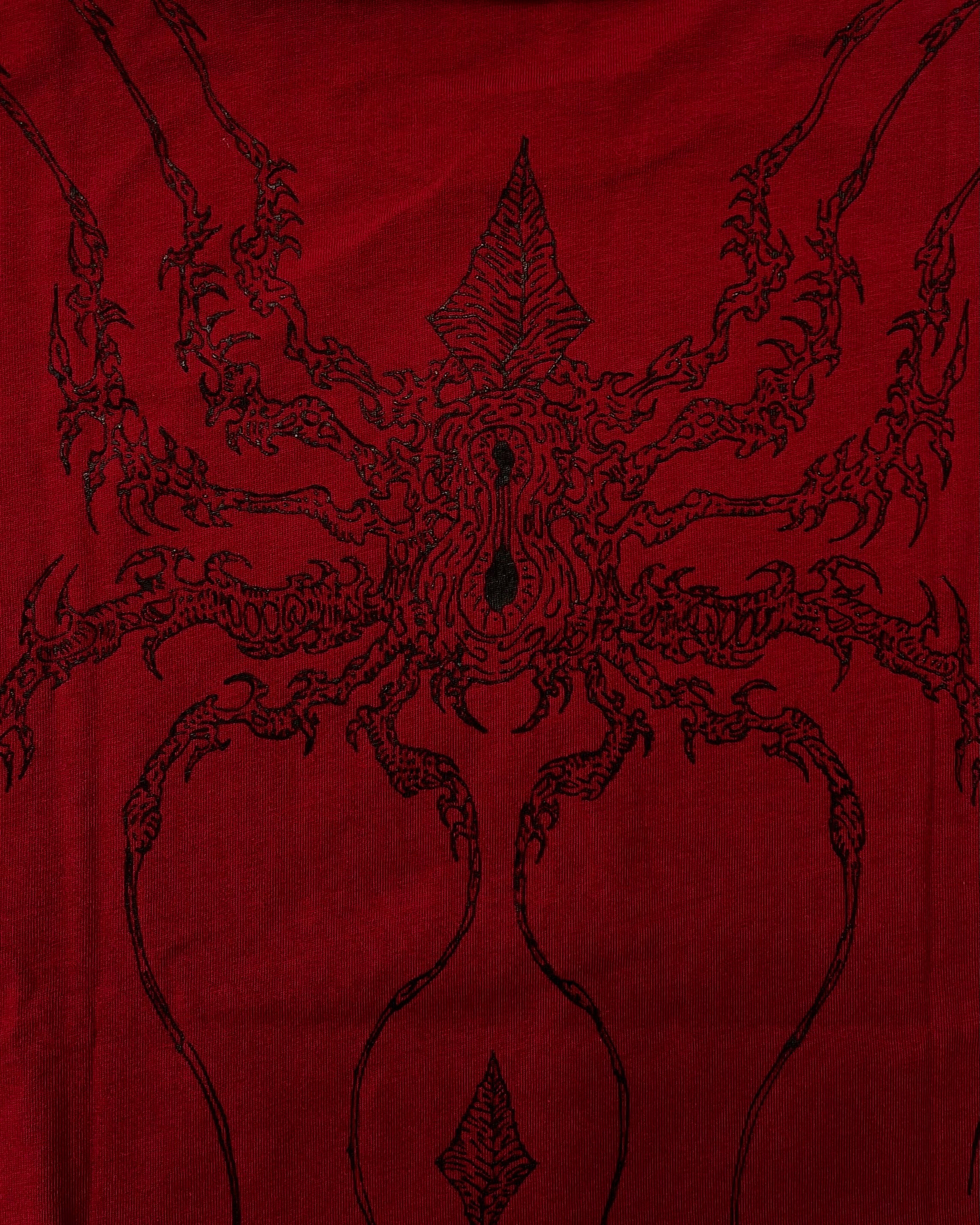 "WEAVER" - Oversized Boxy Tee - Dark Red