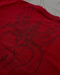 "WEAVER" - Oversized Boxy Tee - Dark Red