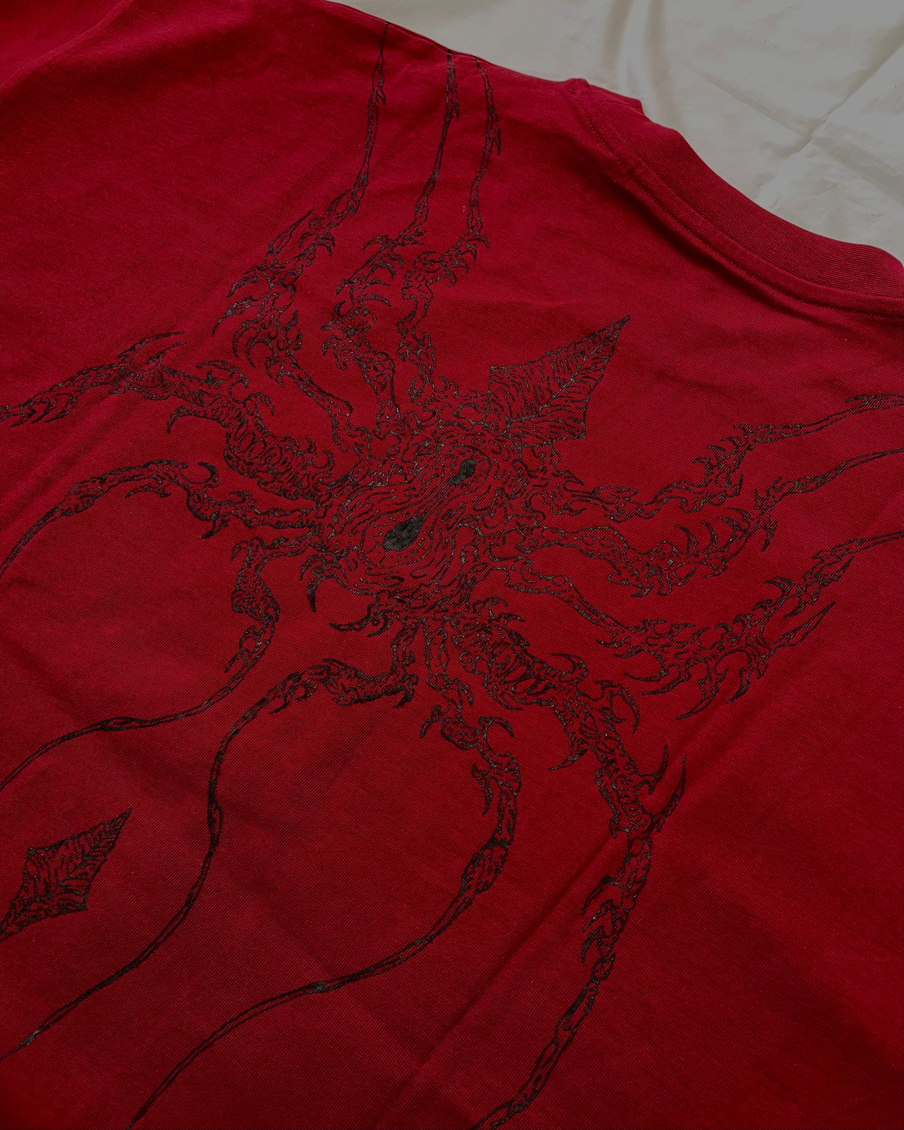 "WEAVER" - Oversized Boxy Tee - Dark Red