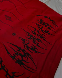 "WEAVER" - Oversized Boxy Tee - Dark Red