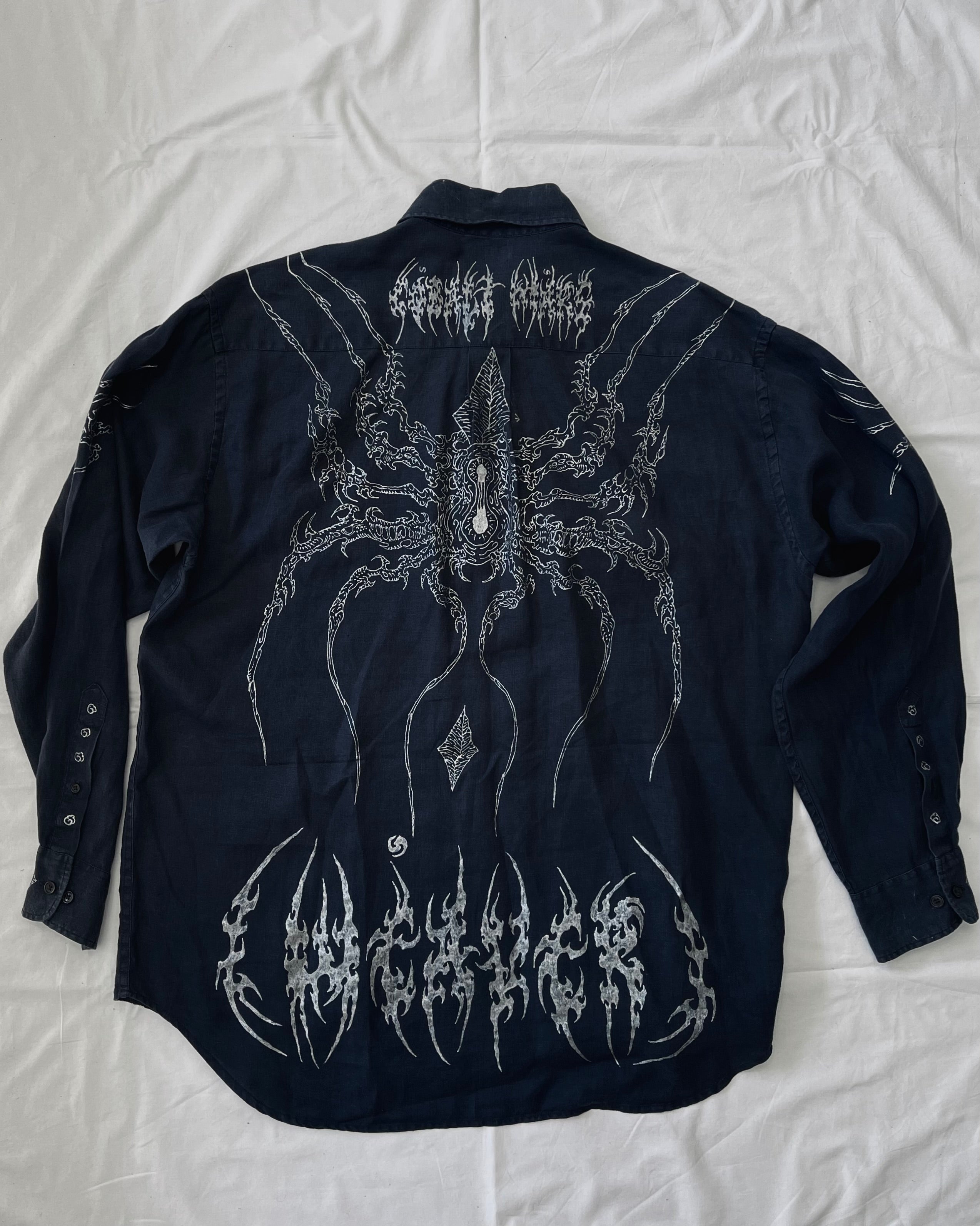 "WEAVER" - Customised Linen Shirt - Midnight Blue